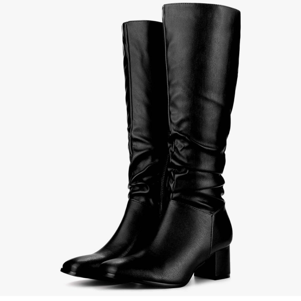Sleek Black Heeled Boots for Women